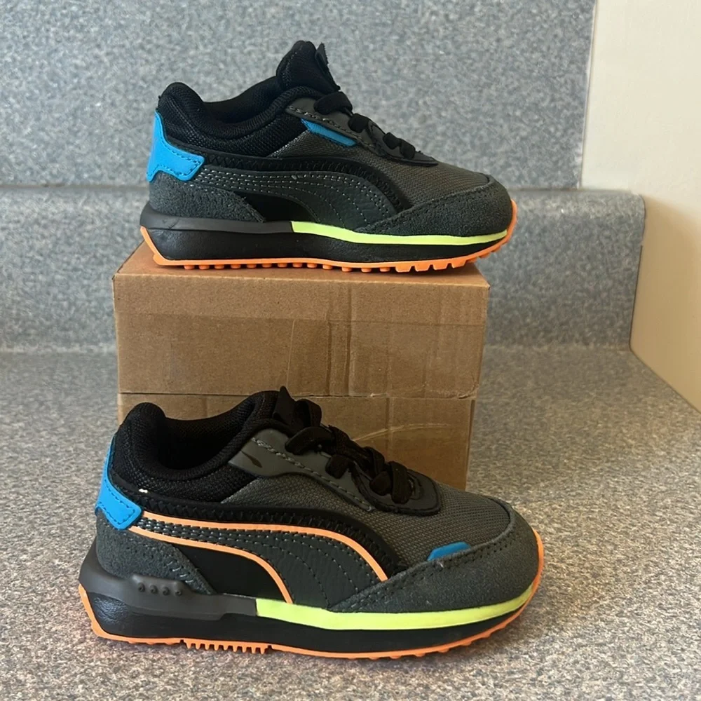 Puma Kids Shoes - Black and Orange